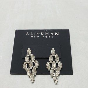 Ali Khan rhinestone drama drop pierced earring